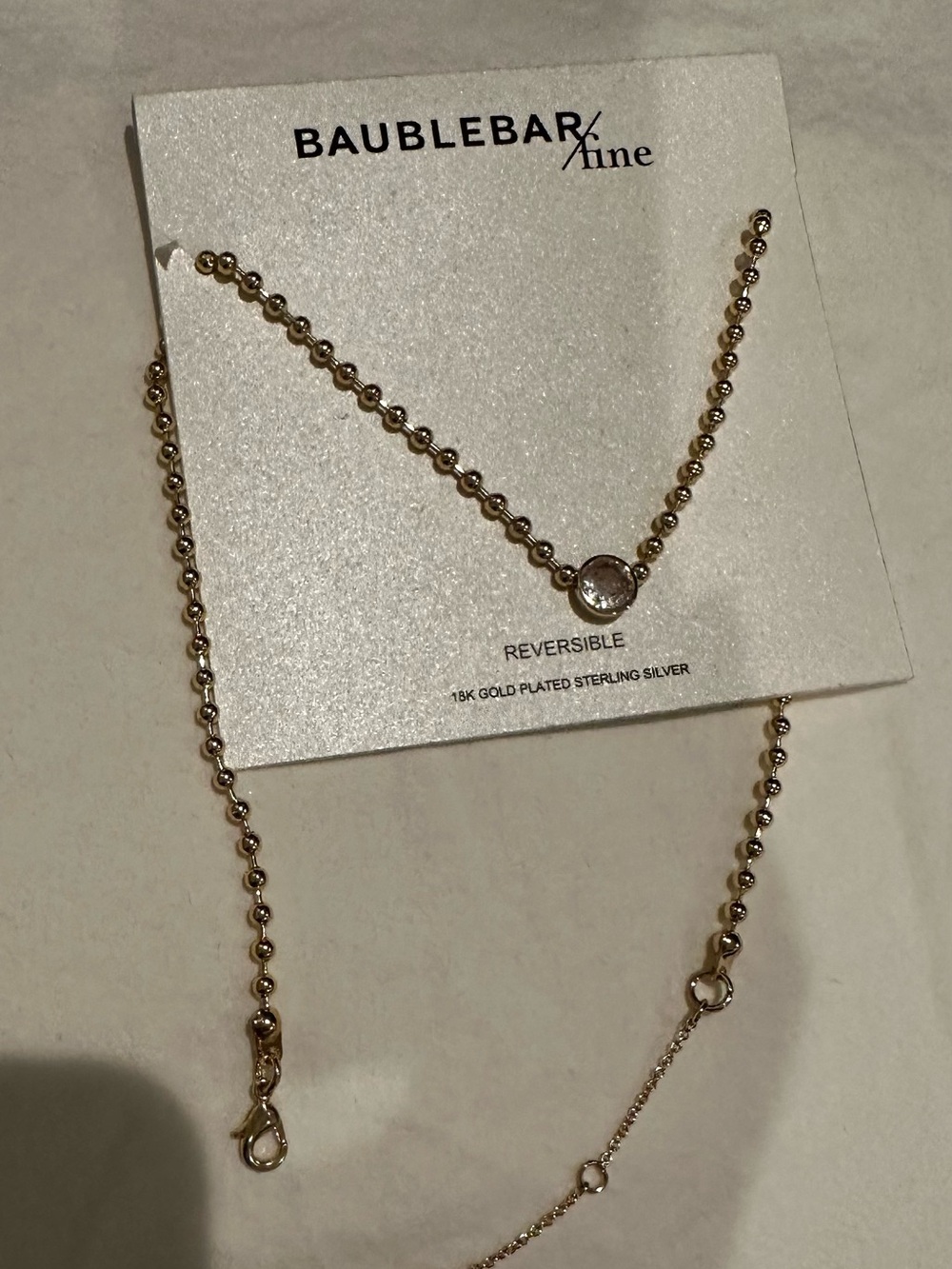 BAUBLEBAR 18K Gold Plated Ball Chain Reversible Pendant Necklace - Gold